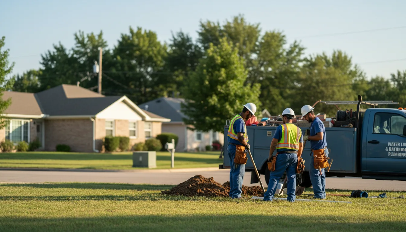 Residential water line and bathroom plumbing service in Holcombe, WI